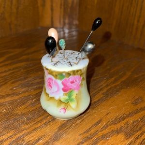 Antique Lefton Hat Pin Holder. Hand Painted.